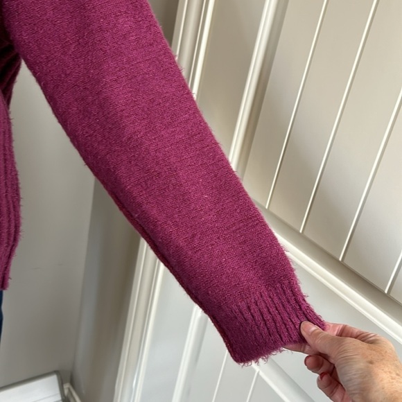 Free People Big City Turtleneck Sweater Mulberry Garnet Ribbed Oversized Sz XS - Picture 7 of 14